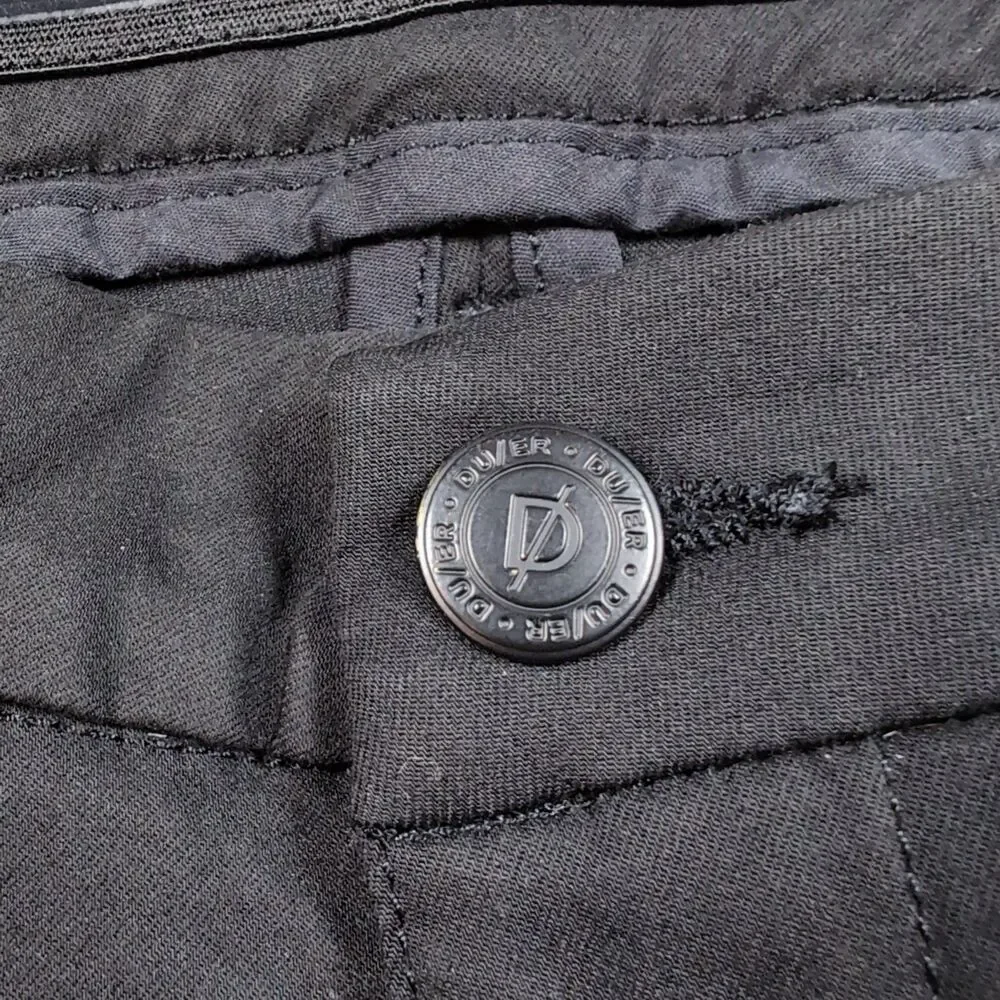 DUER Smart Stretch Pants Mens 30x32‎ (30x31) Black Slim Fit Dress Chino Travel